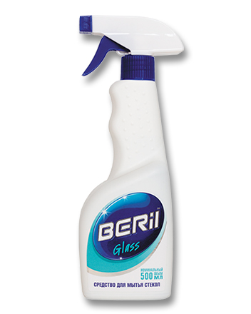 Средство для мытья стекол "BERIL-Glass", фл. с триггером 500г/500мл