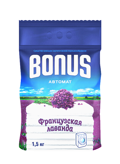 СМС порошкообразное "БОНУС Автомат" с запахом "французская лаванда", пак. 1,5 кг / 3 кг / 25 кг - 1